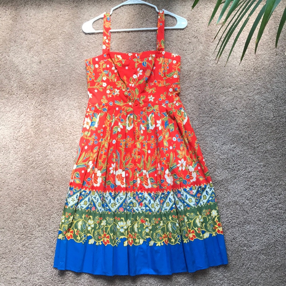 Tory Burch Fernanda Border Print Dress